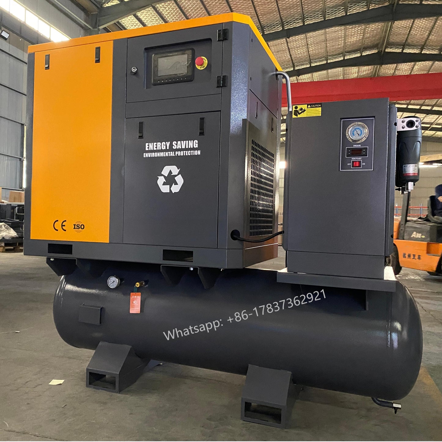 11kw 15hp 220V 440V 60HZ 500L PM VSD rotary screw gas air compressor